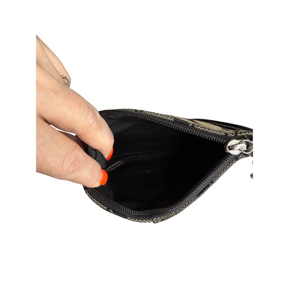 Coach Signature Wristlet With Leather Strap Beige Black - Picture 4 of 4